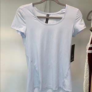 Light blue workout shirt